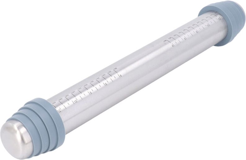 Nudelholz, Teigroller, Teigroller mit 4 Silikonführungsringen, Nudelholz mit Dickenringen zur Herstellung von Krusten un...