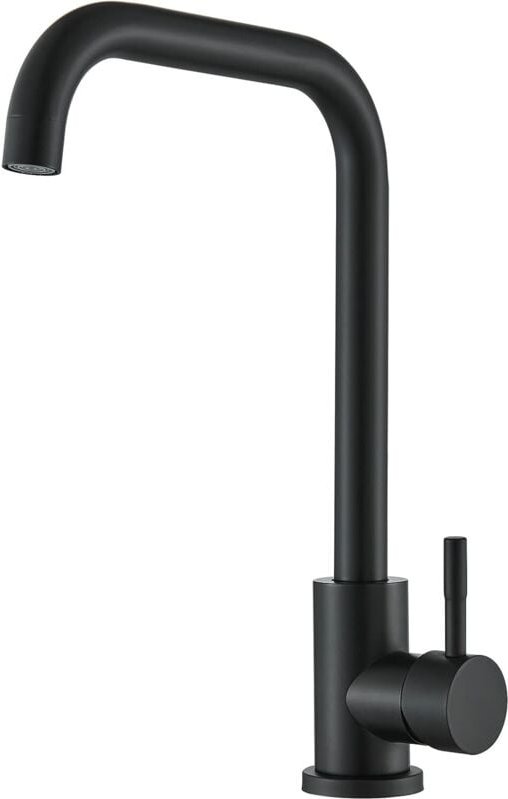 Wasserhahn Küche Schwarz Küchenarmatur Edelstahl, Armatur Küche 360° Drehung Mischbatterie Küche mit Hoher Auslauf, Spül...