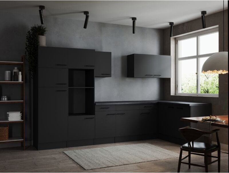 L Küche Leerblock Winkelküche Grau Matt Oliver 340 x 172 cm Respekta