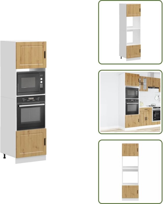 Küchenmöbel - vidaXL Herdumbauschränke 2 Stk. Porto Artisan-Eiche Holzwerkstoff - Stauraum