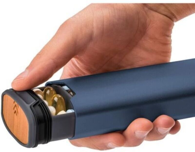 Dark Blue 7-Day Daily Pill Organizer – Weekly Travel Pill Box – Beautiful Pill Box for Vitamins, Medications, Pills, and...