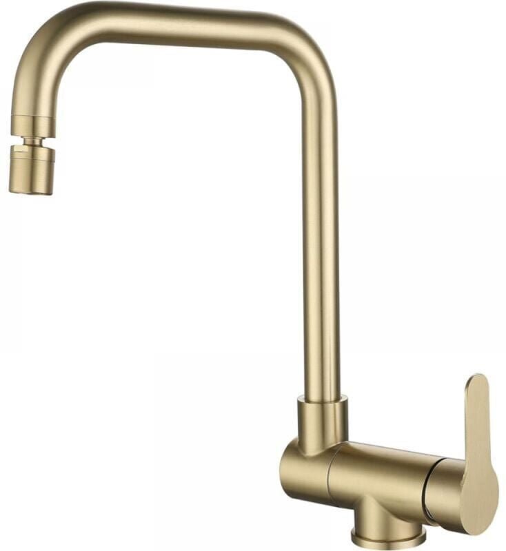 Faltbarer Küchenhahn, gebürsteter goldener Edelstahl-Küchenhahn, moderner faltbarer Wasserhahn