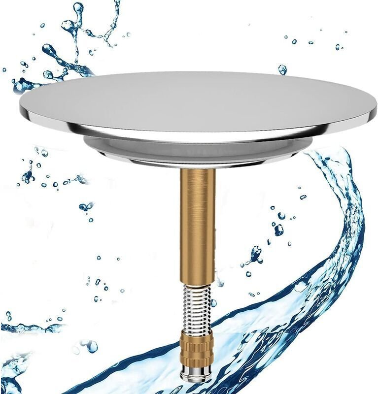 Badewannenstöpsel, Ø 72 mm, mit doppelter Dichtung, höhenverstellbar, universeller Badewannenstöpsel, Waschbeckenverschl...