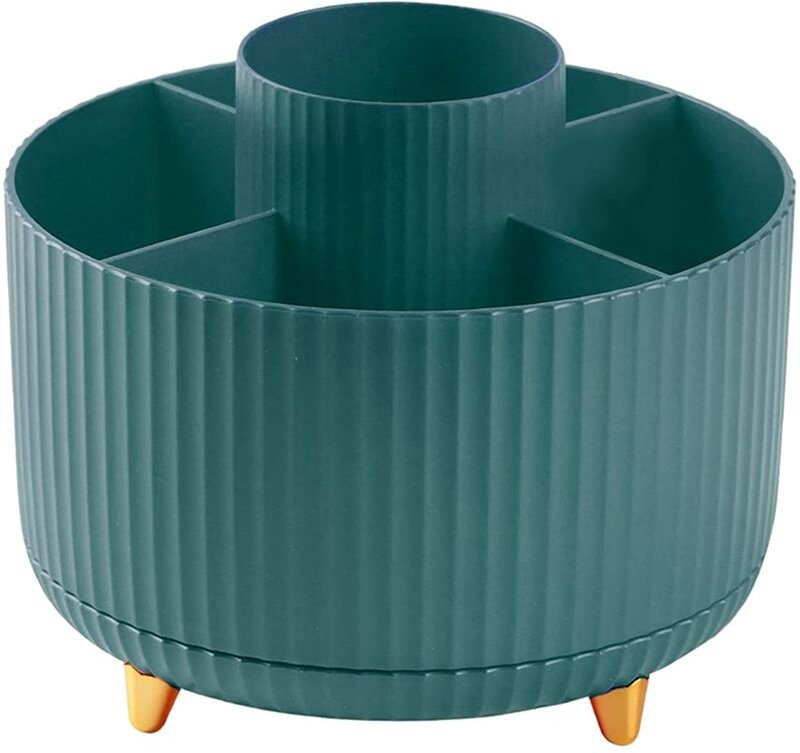5 FäCher, Um 360° Drehbare Organizer für Den Schreibtisch, Niedlicher Bleistiftbecher BüRo, Schule, Zuhause, Kunstbedarf...