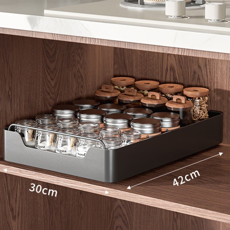 Teleskopschublade Küchenschrank Organizer mit Griff Ausziehbarer Schrank Organizer Kohlenstoffstahl Küchenschubladen Mul...