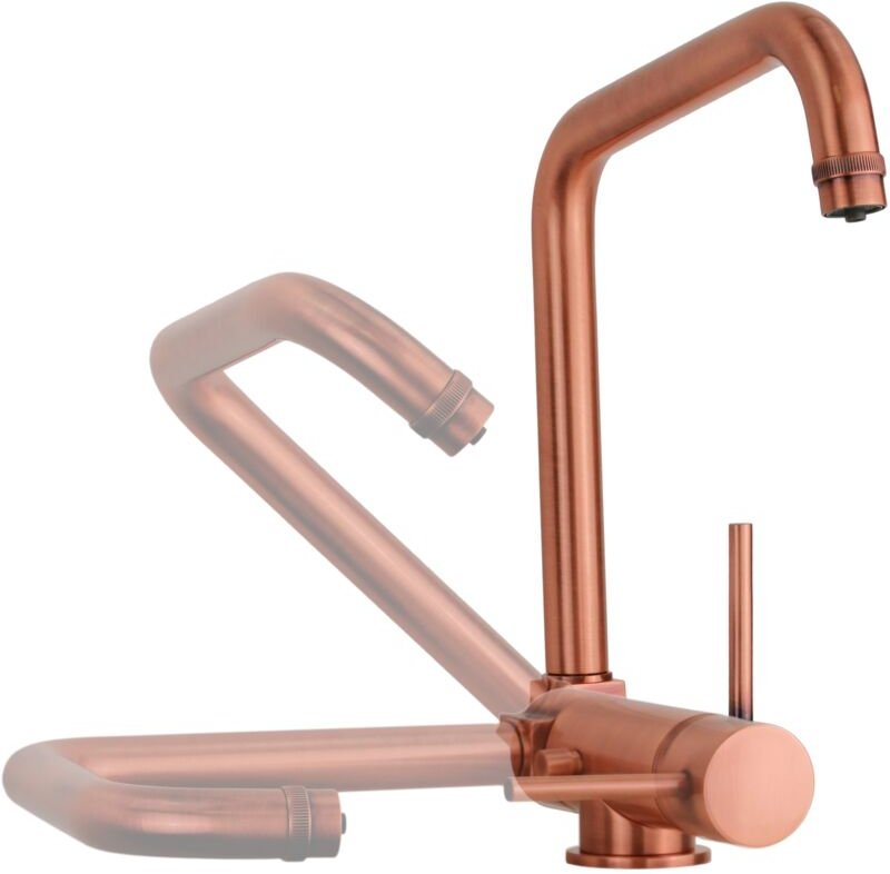 Pollini Acqua Design - Küchenspülenmischer mit faltbarem Auslauf in Kupferfarbe für gereinigtes Wasser Pollini filtra 52...