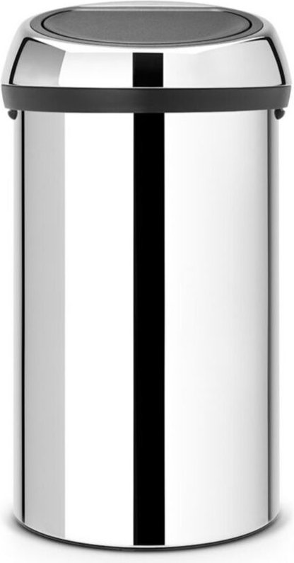 Thumbnail - Brabantia Touch Bin, Mülleimer, Abfalleimer, Papierkorb, Deckel, Brilliant Steel, 60 L, 402609