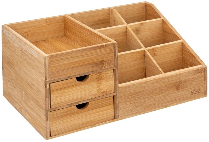 5five Simply Smart - Kosmetik-Organizer aus Bambus, 3 Schubladen