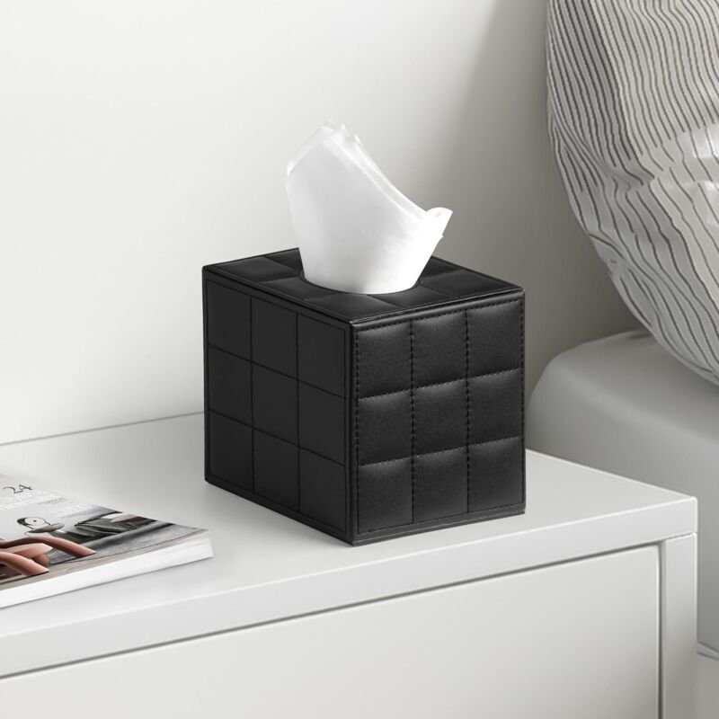 Quadratische Taschentuchbox-Abdeckung im Hotelstil – Luxuriöse Designer-Taschentuchbox fürs Bett – Magnetdeckel, moderne...
