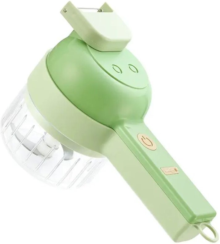 Gemüseschneider, tragbarer elektrischer Gemüseschneider für Gemüse und Knoblauch, 4-in-1 Gemüseschneider, multifunktiona...