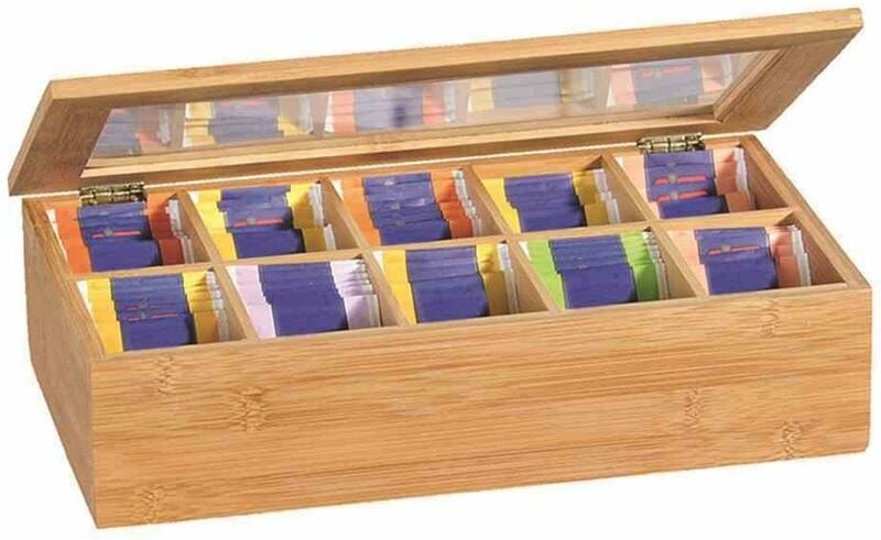 Ac-deco - Teebox Bambus mit 10 Fächern