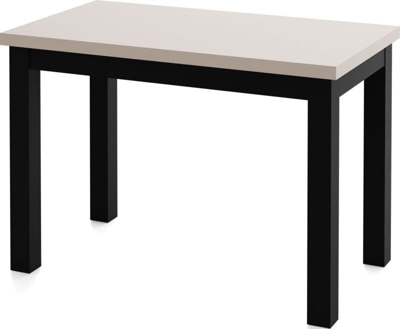 Rechteckiger Esstisch 100 x 60 cm – Platzsparender Küchentisch in Skandi & Loft Stil – Schwarze Holzbeine für Küche, Woh...
