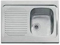 Edelstahl Unterbauspüle, 80x60 cm, 1 Becken, 1 Abtropfbecken