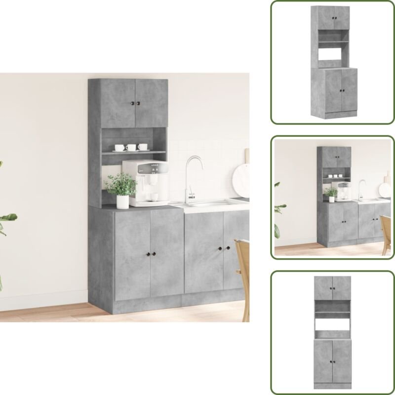 The Living Store Küchenschrank Betongrau 60x50x180 cm Holzwerkstoff - Küchenmöbel