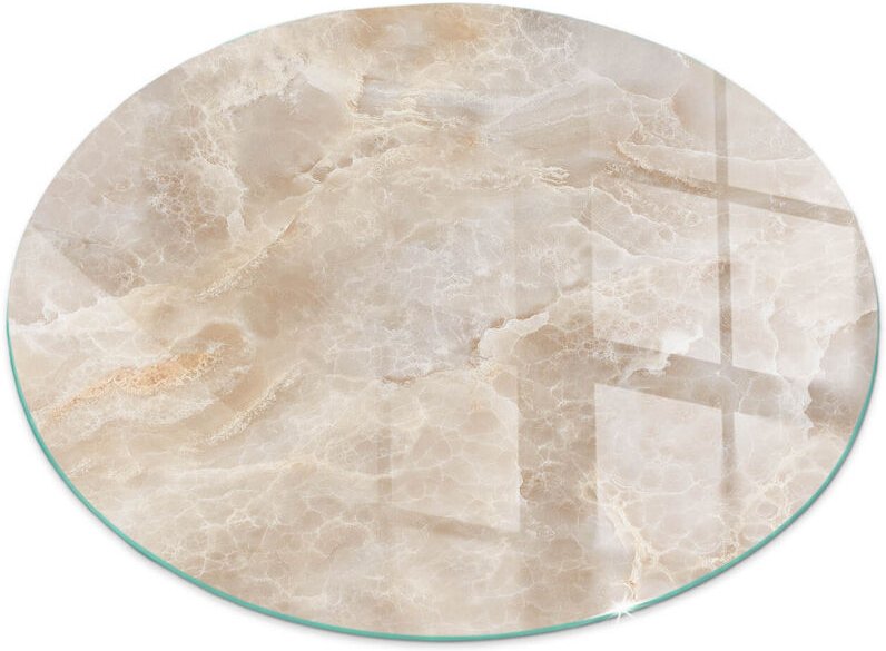 Funkenschutzplatte für Kamin Hitzeschutz Schutzplatte Hartglas Dekorative Glasbodenplatte Natursteinmuster Rund fi 80