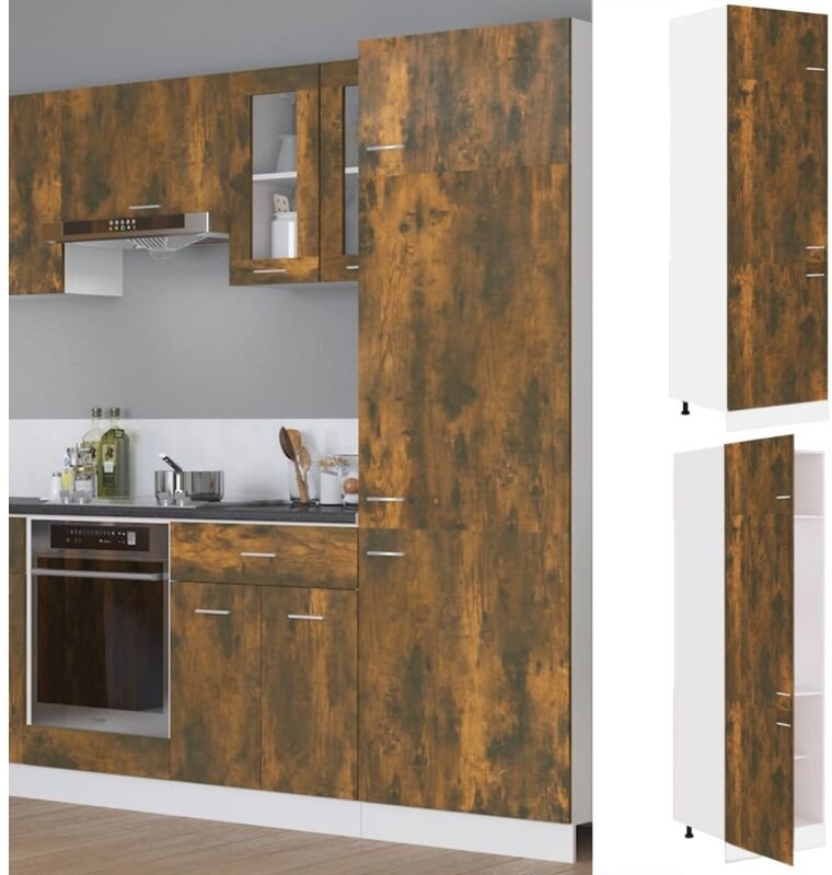 Kühlumbauschrank Lyon Räuchereiche 60x57x207 cm Holzwerkstoff vidaXL