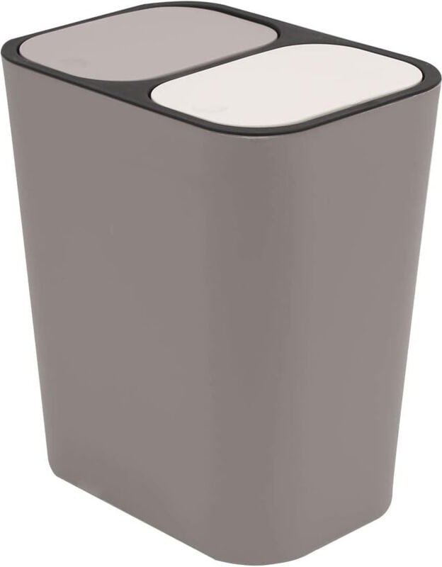 Ersandy - Doppelter Recycling-Mülleimer, Mülleimer, Aufbewahrungsbox, Behälter, rechteckig, Kunststoff, Druckknopf, Dopp...