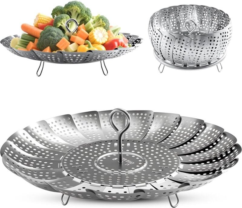 Dampfgareinsatz aus Edelstahl, Zubehör für Schnellkochtöpfe zur Zubereitung von Speisen und Gemüse, hochwertiger, erweit...
