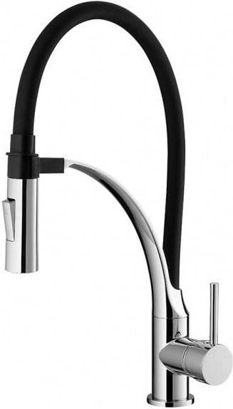 Iperbriko - Schwarzer Waschtischmischer mit Handbrause mit Magnetkupplung – Serie Seattle