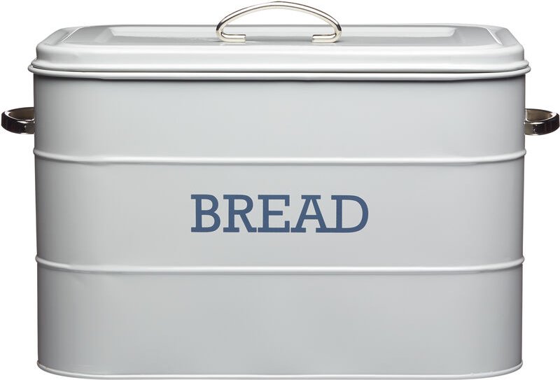 Living Nostalgie KitchenCraft Vintage-Brotkorb aus Metall 34 x 21,5 x 25 cm Grau