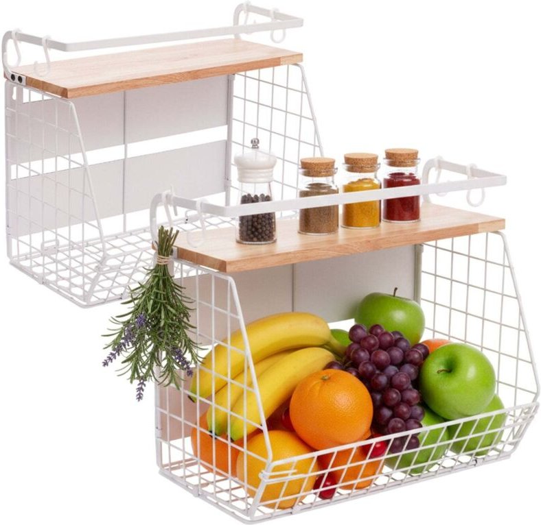 Magnetisches Wandregal für Obstkörbe, 2er-Pack