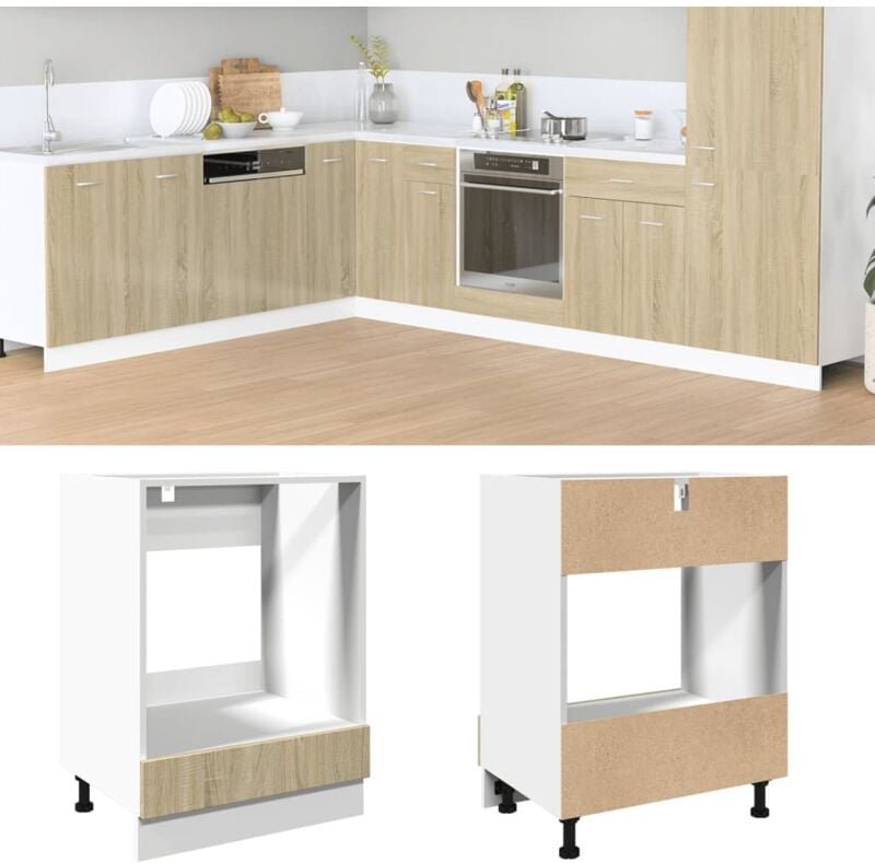 Herdumbauschrank Sonoma-Eiche 60x46x81,5 cm Holzwerkstoff Vidaxl