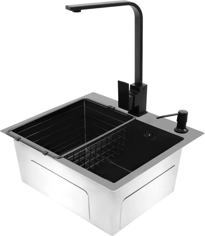 Spülbecken, Edelstahlspülen, Einbauspüle, Küchenspüle Waschbecken, Spülbecken Schwarz, 40 45cm Waschbecken Küche mit Was...