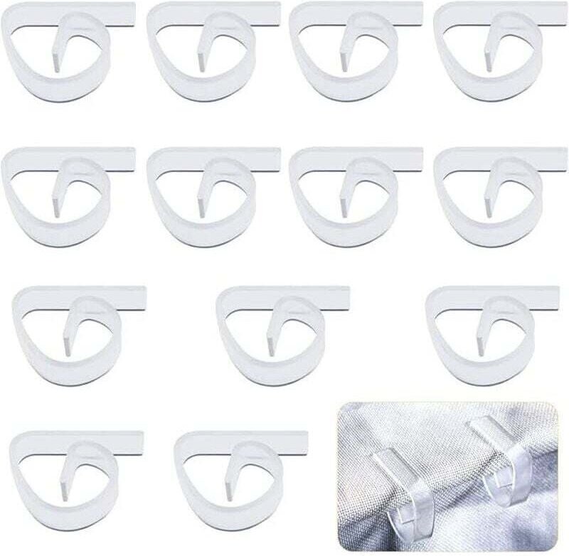 12 Stück Tischdeckenklammern aus Kunststoff, transparente Tischdeckenklammern, Tischdeckenhalter, Tischdeckenklammern fü...