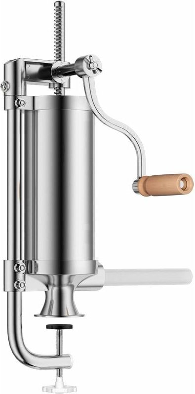 COSTWAY 3L Wurstfueller manuell, Wurstmaschine aus Edelstahl, Wurstfuellmaschine silber, Wurstpresse mit Tischklemme, Wu...