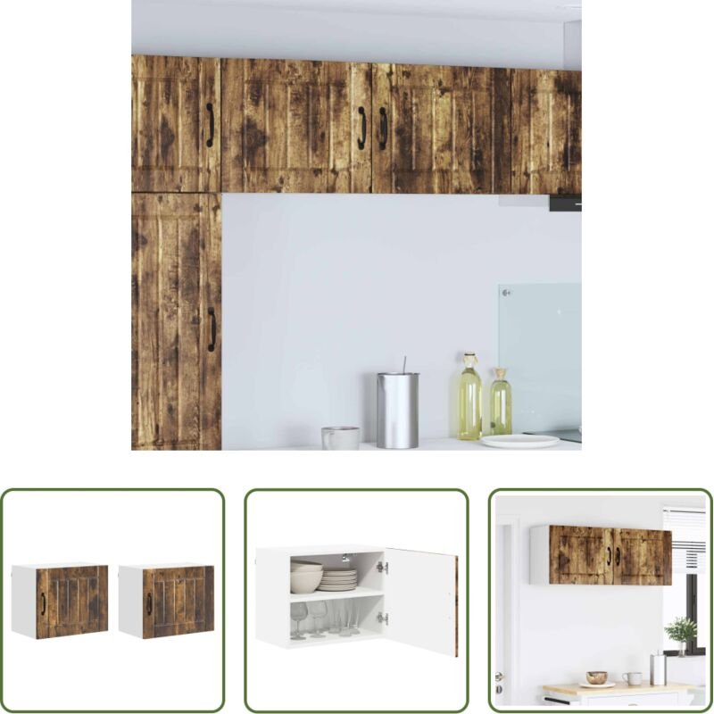 Küchenwandschrank - Küchenschrank 2 pcs Geräucherte Eiche 50 x 31 x 40 cm