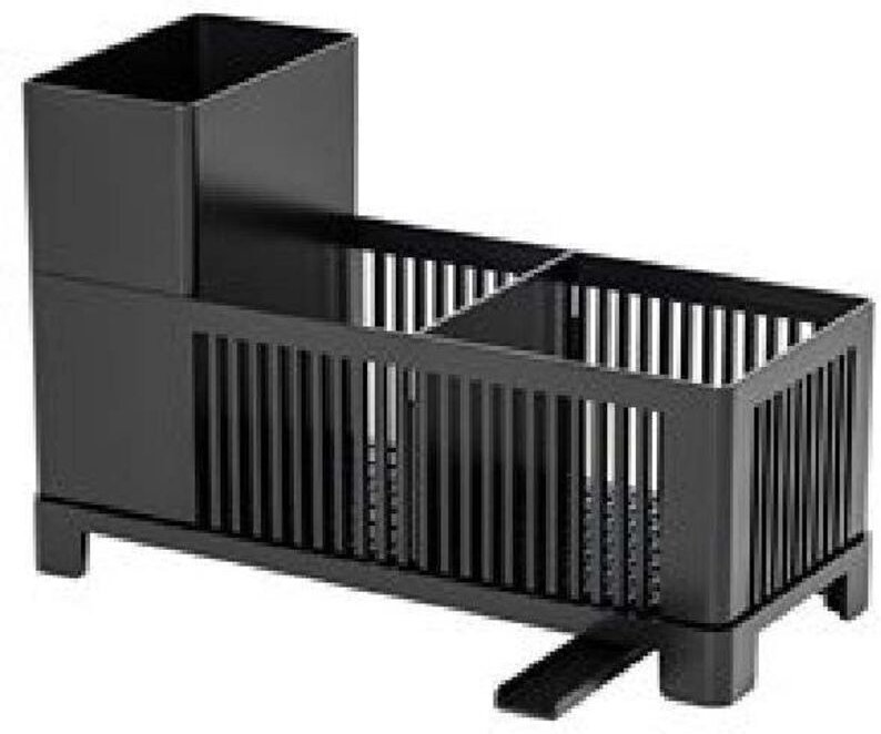 Küchenspülen-Organizer und -Ablage, schwarzer Schwammhalter, Kunststoff-Aufbewahrungsregal für die Küchenarbeitsplatte