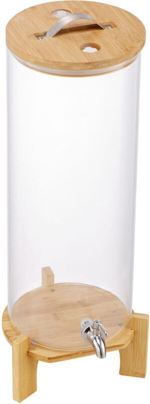 Mophorn Getränkespender (1 x 13 L) aus Glas mit Holzständer und Zapfhahn – ideal für Partys, Restaurants und selbstgemac...