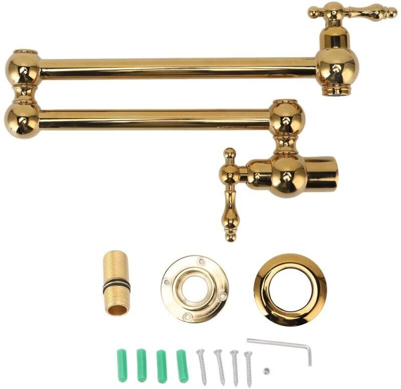 Vtizikl Robinet de Remplissage de Marmite, Robinet de Cuisine Mural en Cuivre Pliant Extensible Simple Robinet Froid ave...