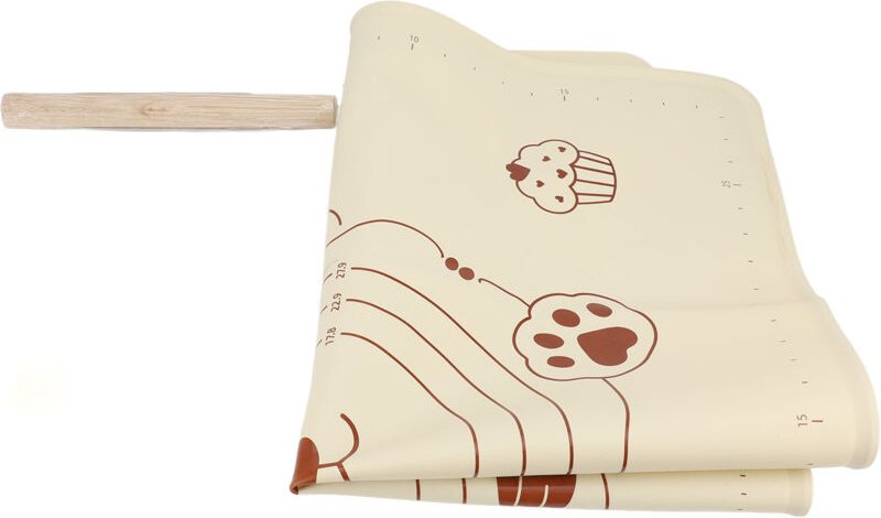 Gugxiom Silikon-Knetmatte, Knetmatte mit Nudelholz und Papierschneider, Silikonform für Fudge, Brot, Teig (60 x 40).