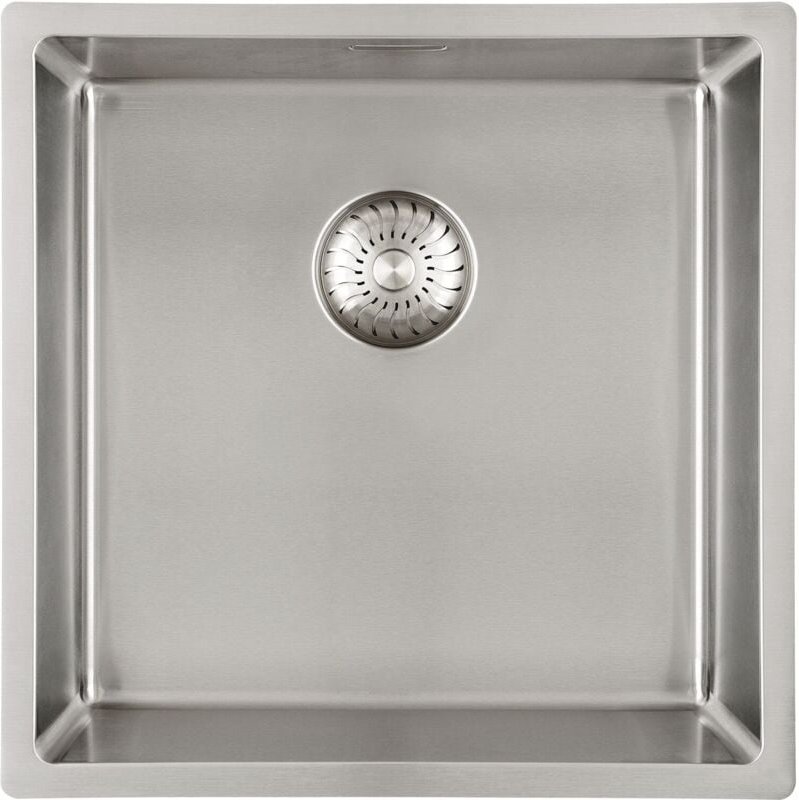 3D-Spüle CAPP50R10 Edelstahl Spülbecken - Integral-Siebkorbüberlaufventil - 540x440mm - Solido