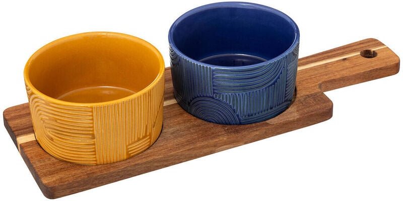 Sg Secret De Gourmet - Dipschalen soleya, 2 Schüsseln und Akazienholzbrett