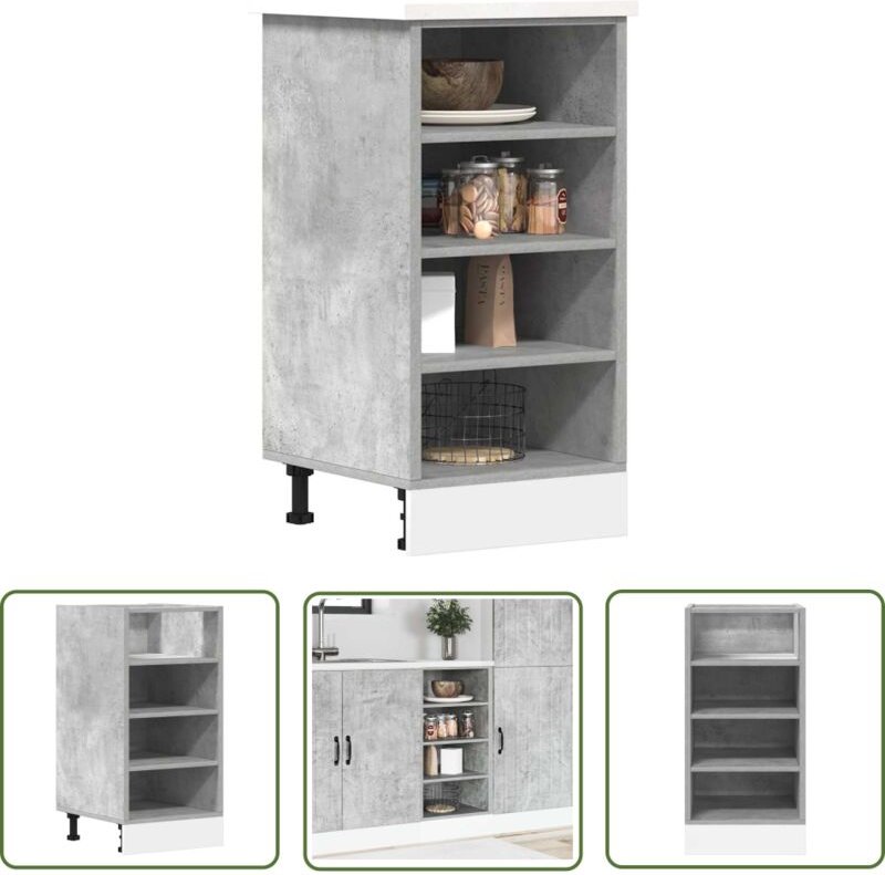 The Living Store - vidaXL Unterschrank Betongrau 40x44,5x81,5 cm Holzwerkstoff