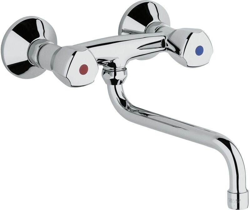 Kludi - standard Spültisch-Wandarmatur Auslauf 210mm Terraluxgriff chrom
