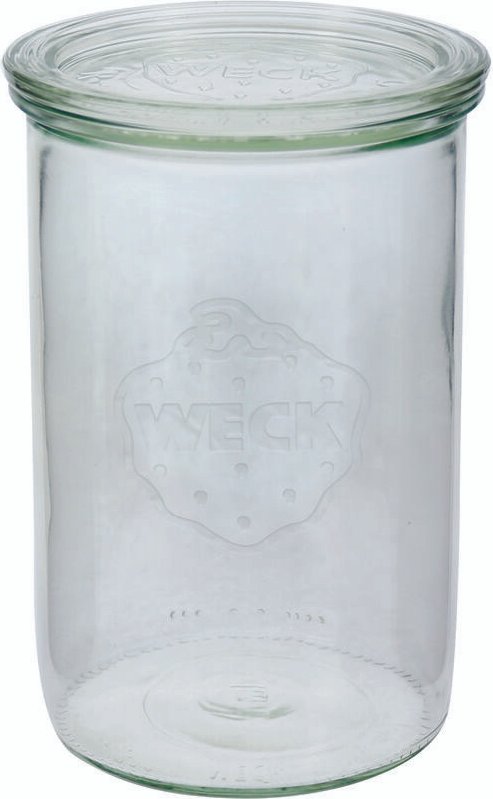 Weck - Sturzglas 1050 ml, Einmach Glas mit Deckel zum Einkochen 6 Stück