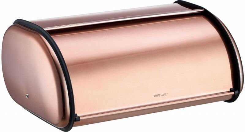 Thumbnail - Großer Brotkasten aus Stahl 44cm matt Roségold KINGHOFF KH-1870