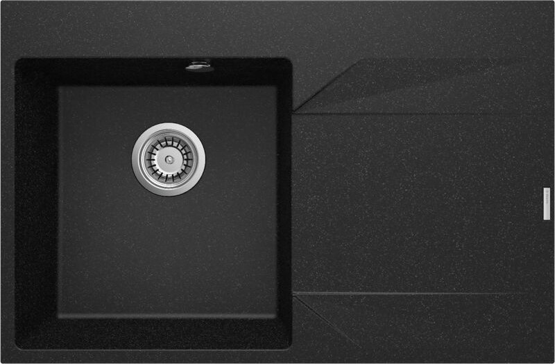Graphit Granitspülbecken "Evora" mit Abtropffläche rechts 76cm lang