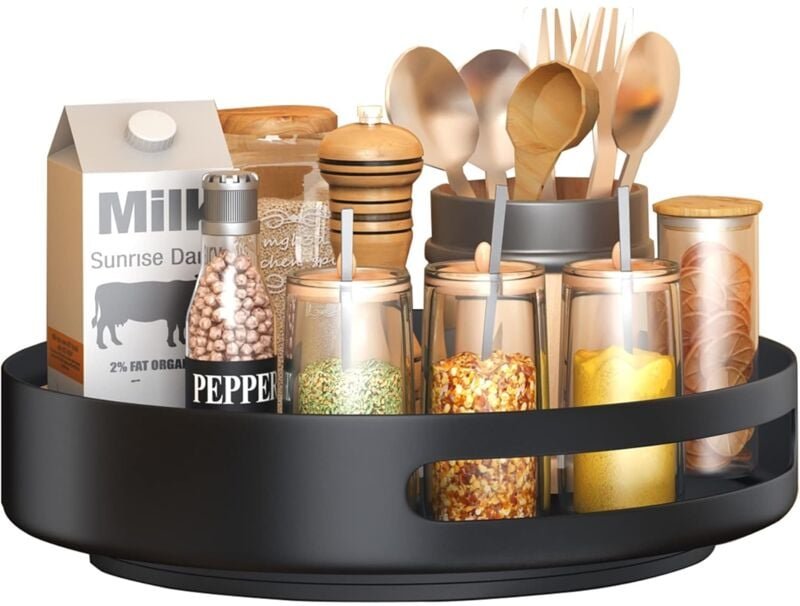 Ersandy - Drehteller, drehbares Gewürzregal aus Metall und Stahl, Gewürzdrehteller, Küchenschrank zur Aufbewahrung von K...