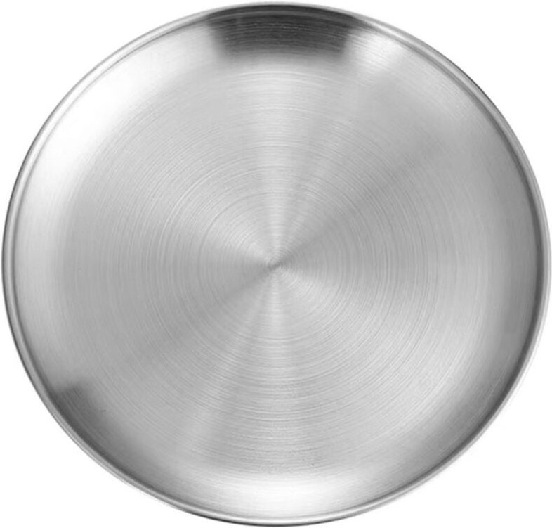 Fdit Rundes Pizzablech aus Edelstahl, hitzebeständig, für hochwertige Familienmahlzeiten, Nachmittagstee, Edelstahlplatt...