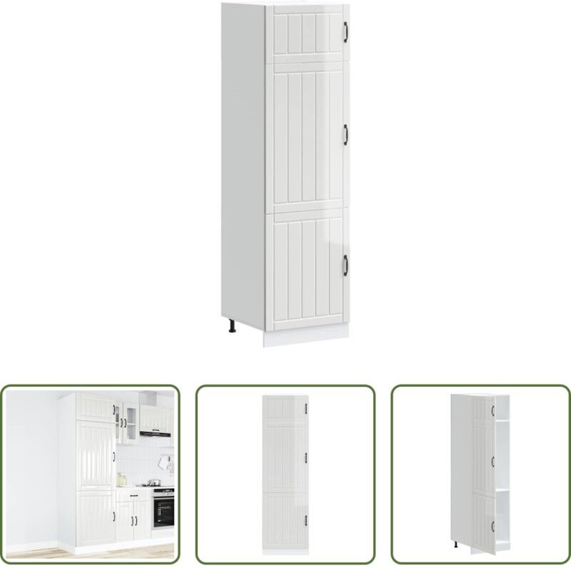 Küchenmöbel - Küchenschrank Lucca Hochglanz-Weiß Holzwerkstoff