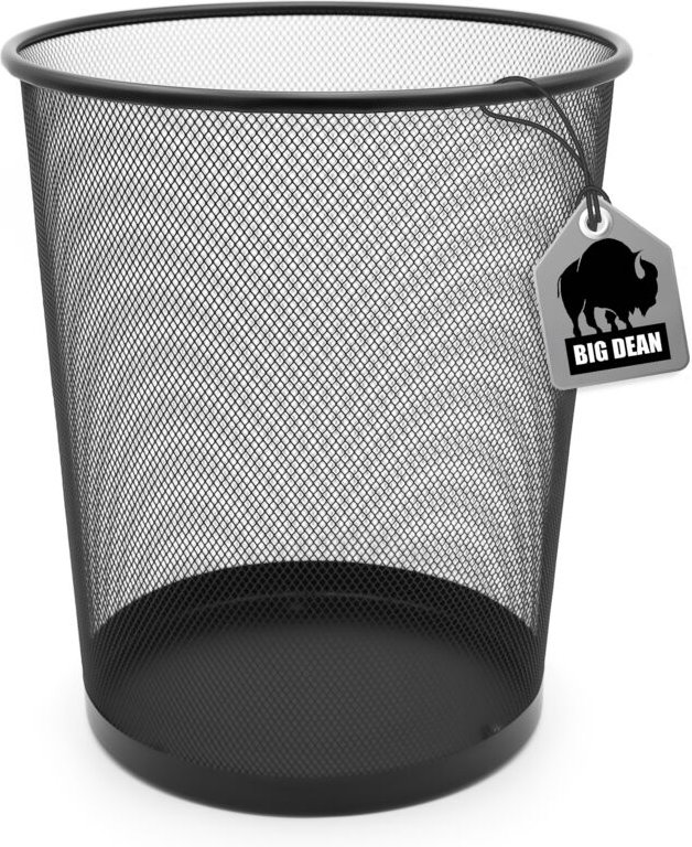 Thumbnail - BigDean Papierkorb Büro Mülleimer schwarz 34cm hoch 20L Draht - Mülleimer Büro Trash Can Papiermülleimer Abfalleimer Mül...