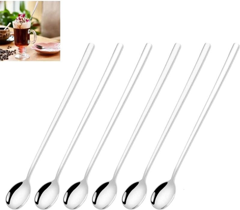 Bluedeer - 6 Stück Kaffeeportionierer, Eisportionierer aus Edelstahl, Rührlöffel mit langem Griff, Rührlöffel für Cappuc...