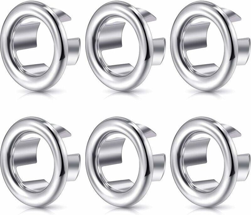6 Stück Überlaufringe für Waschbecken, dekorativer Überlauf für Küchen- und Badezimmerwaschbecken, runder Überlaufdeckel...