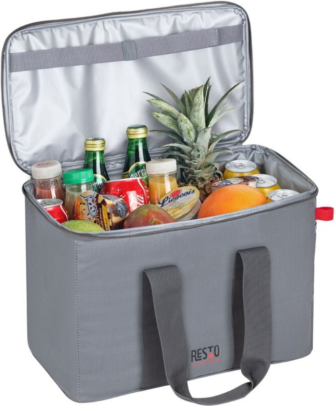 Resto - Kühltasche 23 l (grau, 220x430x285 mm, Picknick, Ausflug, wasserabweisend)