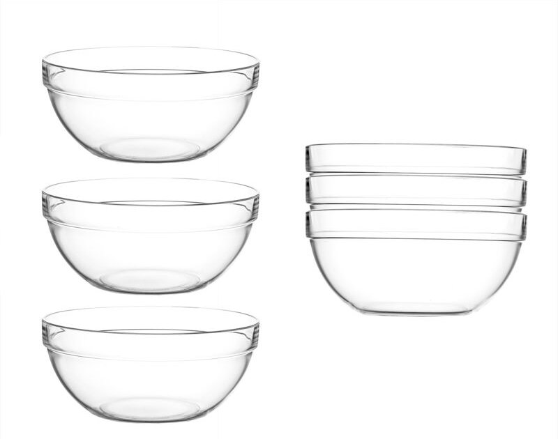 BigDean 6er Set Dipschalen Ø 10cm aus Glas 210ml - Made in France - Glasschalen, Dessertschalen, Snackschalen, Schälchen...