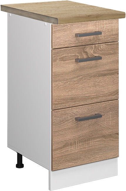 Vicco - Küchenunterschrank R-Line, Sonoma, 40 cm mit Schubladen, ap Eiche